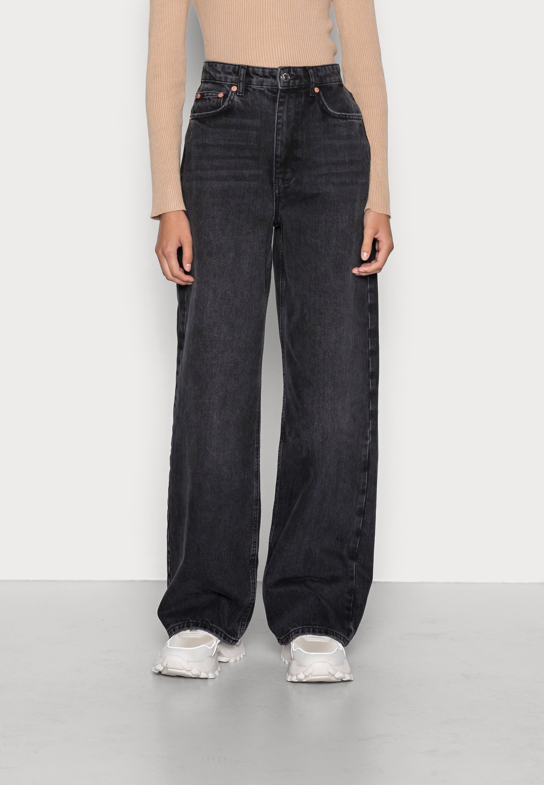 Gina Tricot IDUN WIDE - Jeans baggy - offblack/grigio denim - Zalando.it