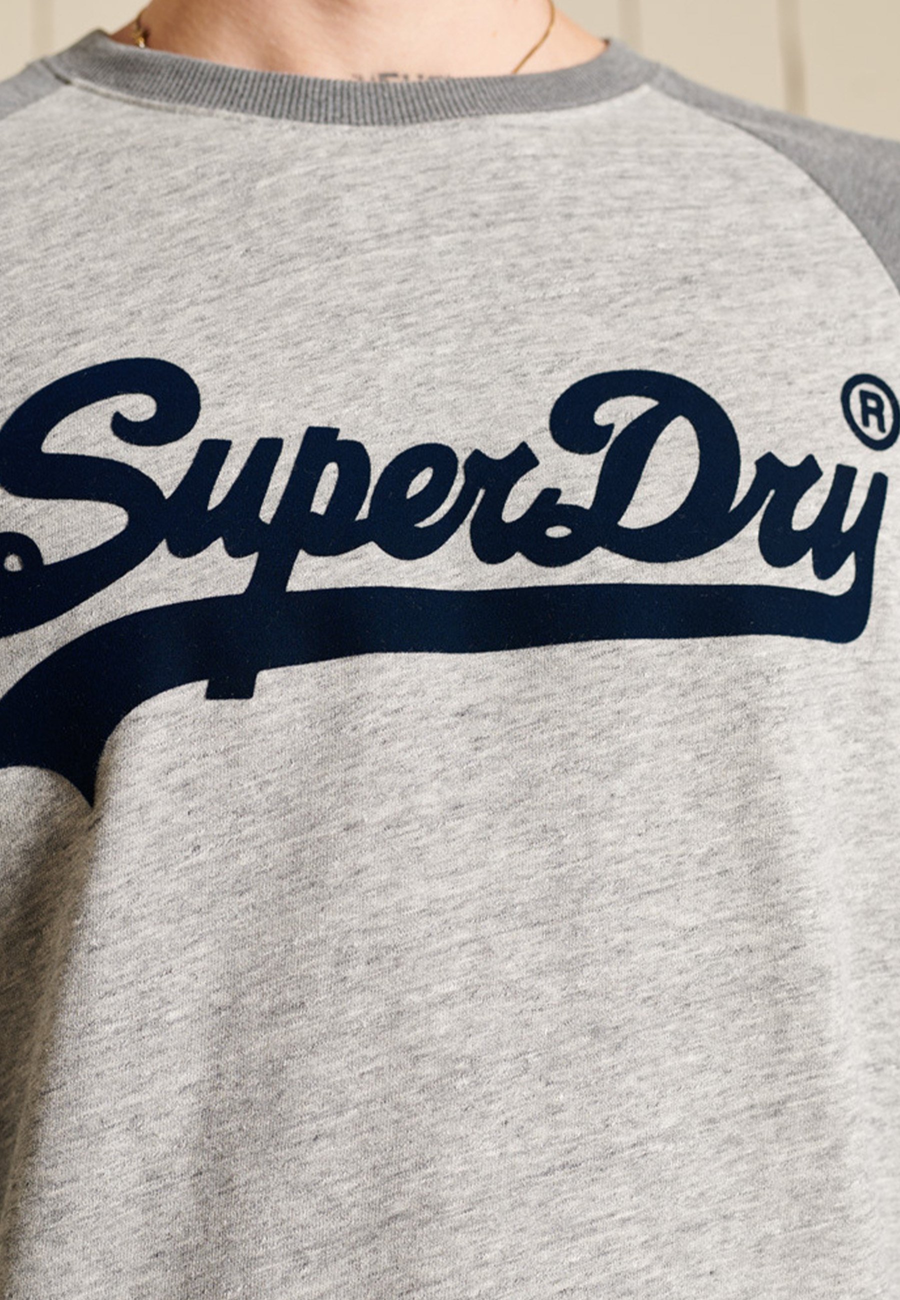 Superdry Longsleeve - athletic grey marl/grijs gemêleerd - Zalando.nl