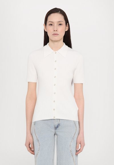 sandro LOOK CHEMISE MIXE SOIE - Cardigan - blanc