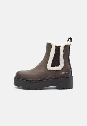 LUISA WINTER - Enkellaarsjes met plateauzool - brown