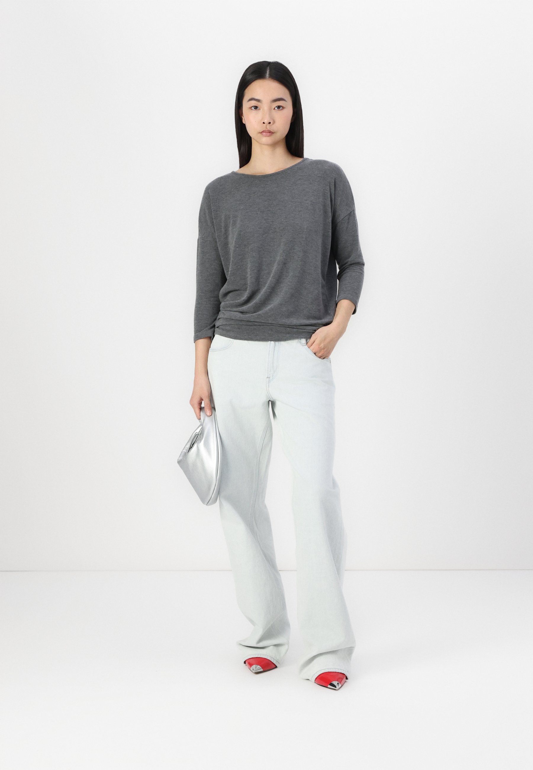 ONLY ONLGLAMOUR - Long sleeved top - dark grey - Zalando.co.uk