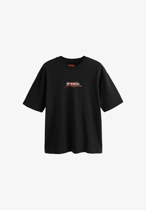 Next, RELAXED FIT - GRAPHIC HEAVY WEIGHT - T-shirt imprimé - black techno