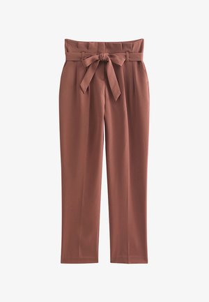 New Look, PAPERBAG WAIST TIE FRONT - Broek - dark brown