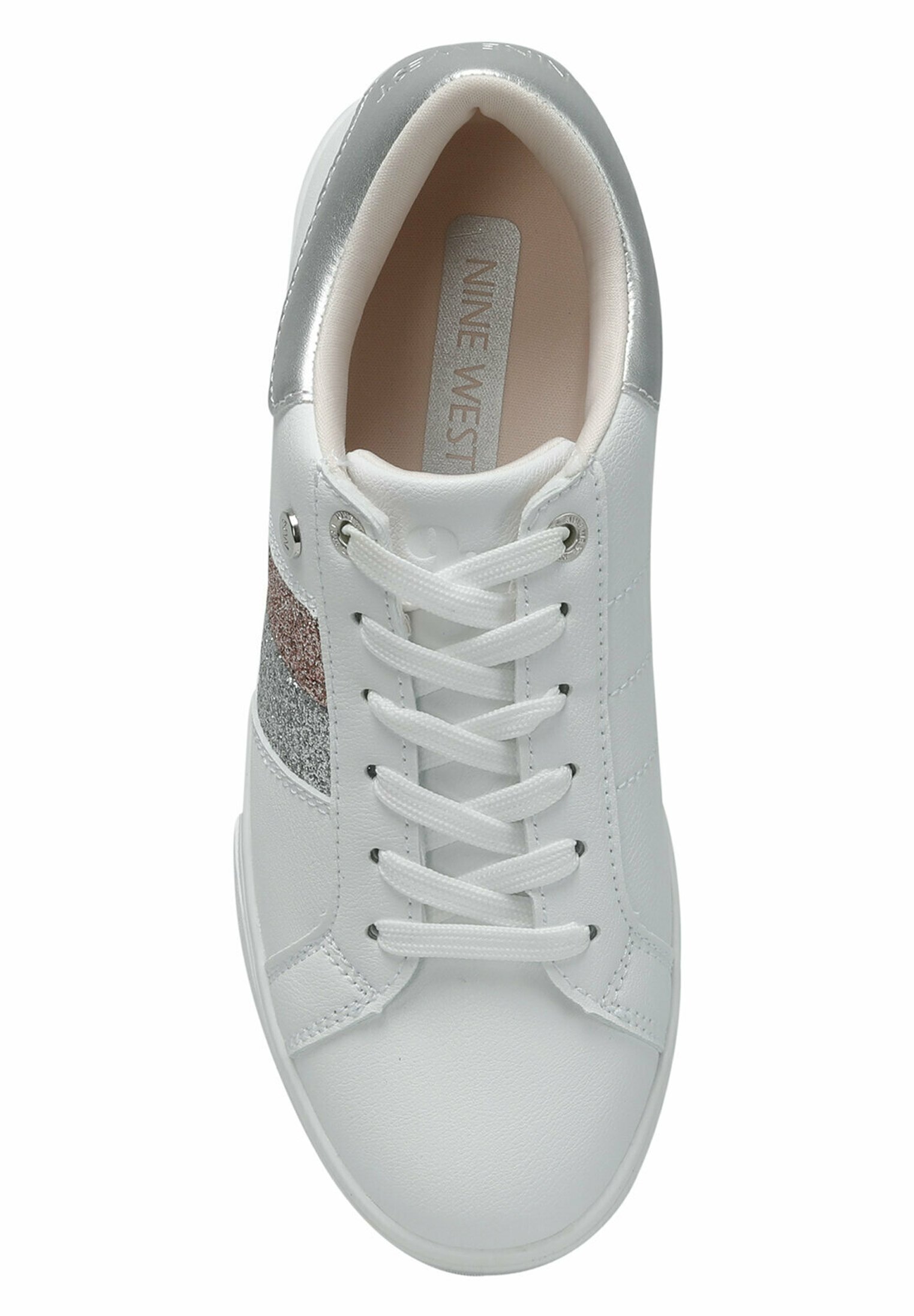 nine west silver trainers
