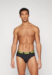 Puma MEN EVERYDAY BRIEFS 2 PACK - Fecskék - lime smash/black
