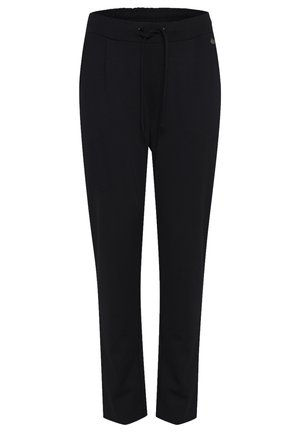 Pantaloni jogger neri con cintura regolabile, tessuto morbido, due tasche frontali e design a gamba affusolata. Dettaglio logo discreto sulla vita.