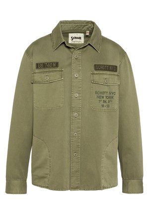 Schott ARMY BRODÉE ET IMPRIMÉE EN  LAVÉ - Lichte jas - kaki