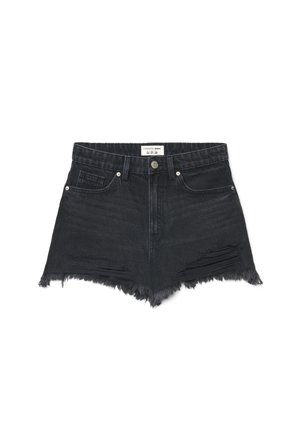 Terranova, SHORTS JEANS MOM CON STRAPPI - Shorts di jeans - nero denim