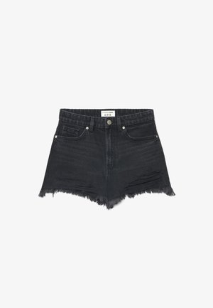 Terranova, SHORTS JEANS MOM CON STRAPPI - Shorts di jeans - nero denim