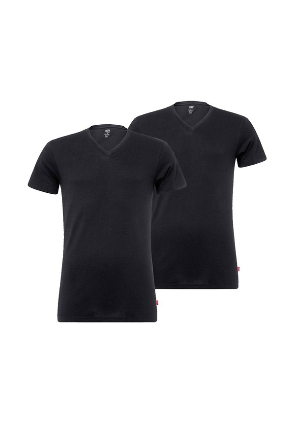 4ER PACK - V-AUSSCHNITT KURZARM - Basic T-shirt - weiß schwarz2