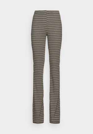 Noisy May Tall NMMAGGIE STRIPE PANT - Pantaloni - taupe gray