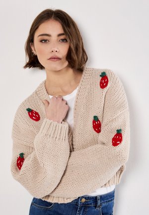 CHUNKY STRAWBERRY - Cardigan - stone