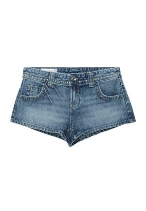 Stradivarius, STUDDED STAR SHORTS - Short en jean - mottled dark blue