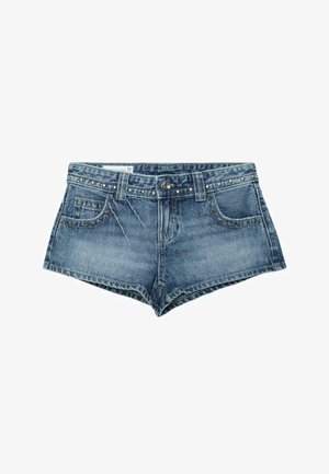 Stradivarius, STUDDED STAR SHORTS - Denimshorts - mottled dark blue