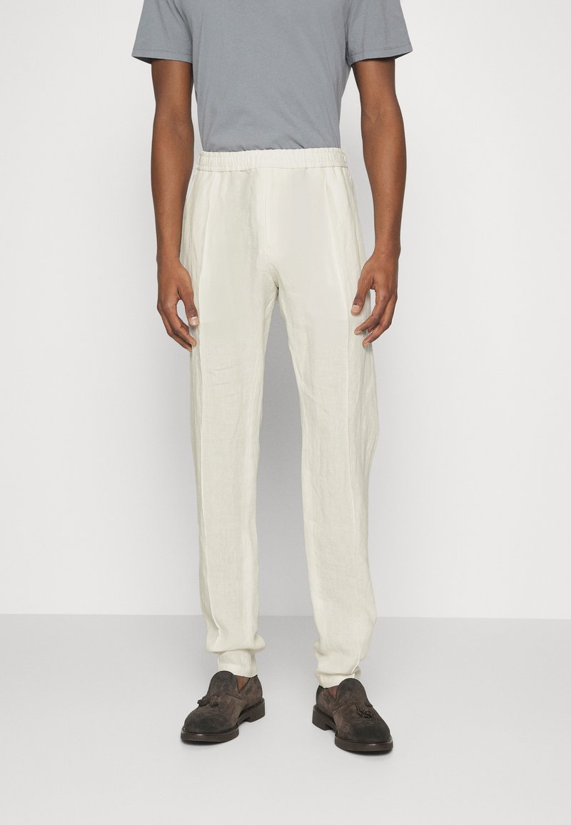 Pantaloni dritti in pelle - Bianco naturale - DONNA | H&M IT