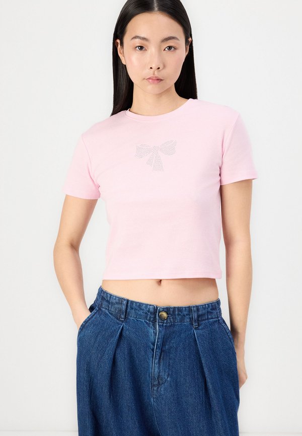 ONLKIRA BLING O NECK SHORT - Print T-shirt - roseate spoonbill2