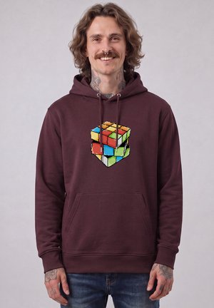 watapparel, PIXEL ZAUBERWÜRFEL UNISEX - Kapuzenpullover - red brown