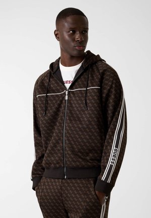 LOGO - Sweatjacke - mehrfarbig braun