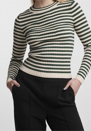 Stickad tröja - mottled green