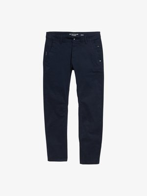Navyblauwe broek van katoen met een rechte pasvorm. Voorzien van twee zijzakken en een knoopsluiting. Minimalistisch ontwerp met subtiele accenten.
