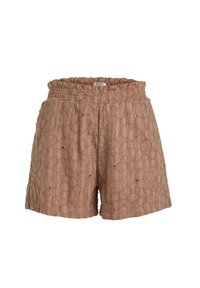 Ljusbruna shorts tillverkade av texturerad väv med ett kviltat mönster och en elastisk midja för justerbar passform. Roxy-märke fäst.
