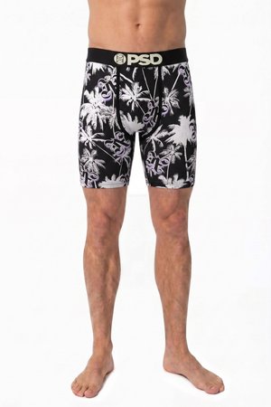 PSD, GLOW - Lange Boxershorts - black/white