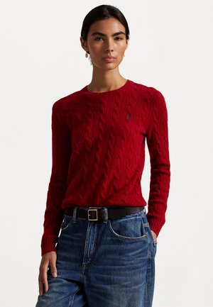 CABLE WOOL-CASHMERE CREWNECK JUMPER - Maglione - fireside red