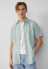 QS REGULAR FIT MELIERTES  - Overhemd - salbeigrün