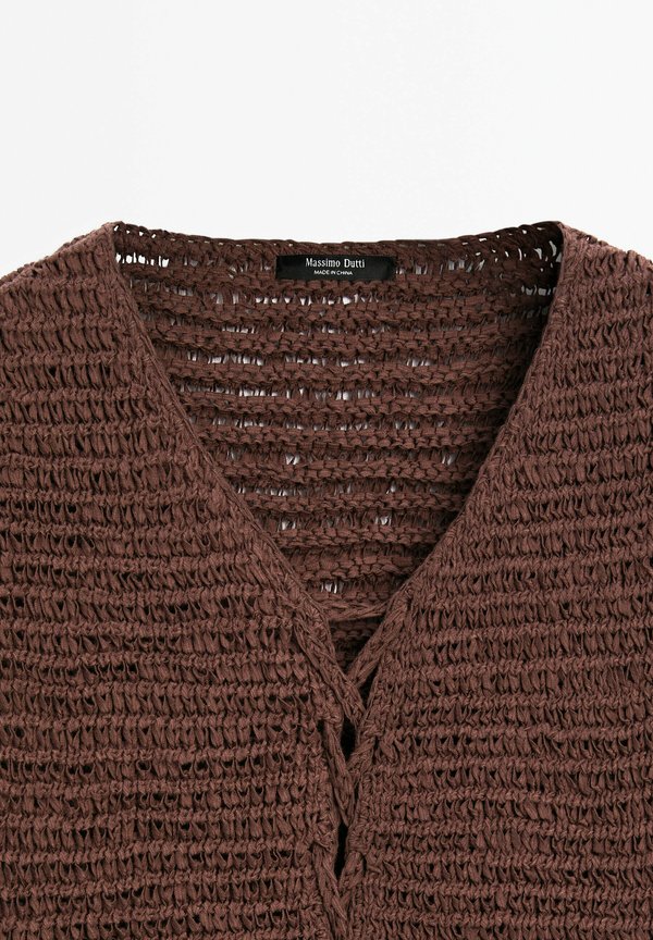 WITH TIE DETAIL - Waistcoat - mottled bordeaux2