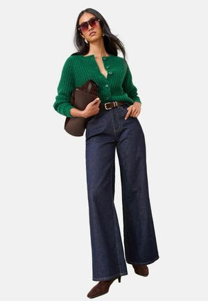 REGULAR FIT - CREW NECK CABLE  - Kardigán - new green