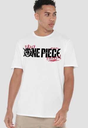 ONE PIECE SKULL PIRACY FOREVER FRONT BACK - Print T-shirt - white