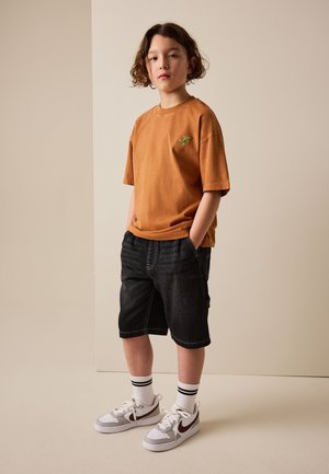 Next, REGULAR FIT - WASHED CHEST EMBROIDERY T-SHIRT . - T-shirt basic - rust brown