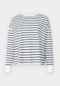 Pikkade varrukatega topp - dark blue/white