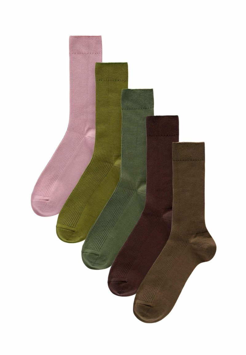 Next 5 PACK REGULAR FIT - Ponožky - green brown pink