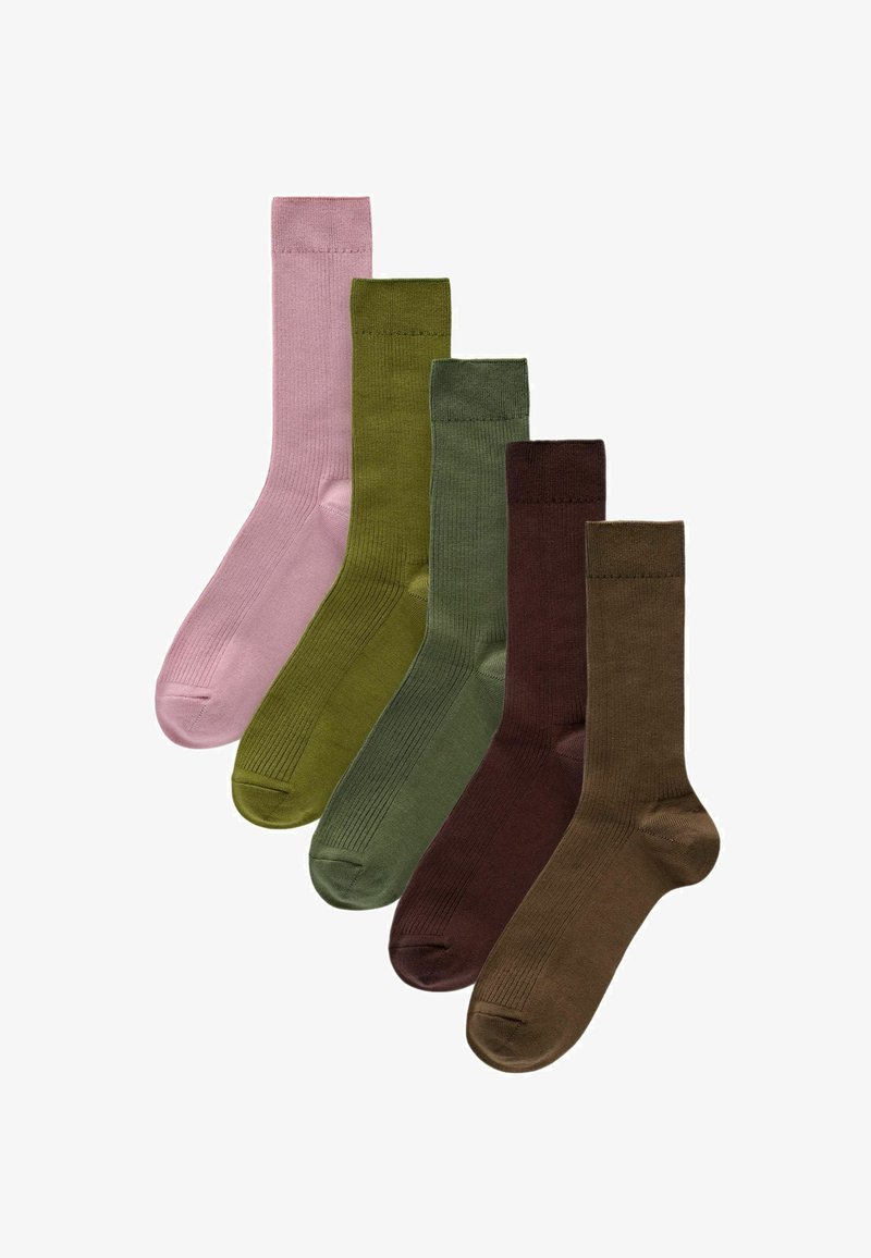 Next 5 PACK REGULAR FIT - Ponožky - green brown pink