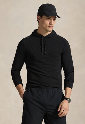 PERFORMANCE WAFFLE-KNIT HOODIE - Džemperis su gobtuvu - black