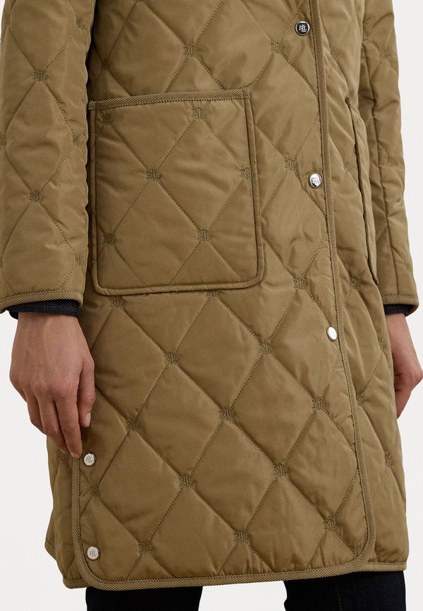 CORDUROY-TRIM LOGO QUILTED HOODED COAT - Winter coat - sand2