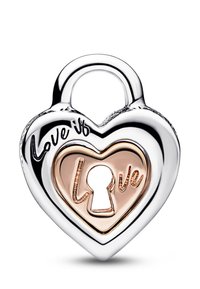 Pandora PADLOCK SPLITTABLE HEART - Charm - sterling silver and rose gold plated