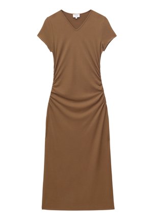 & OTHER STORIES, & OTHER STORIES PIQUÉ JERSEY MIDI DRESS - Jerseyjurk - brown