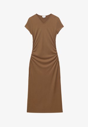 & OTHER STORIES, & OTHER STORIES PIQUÉ JERSEY MIDI DRESS - Jerseyjurk - brown