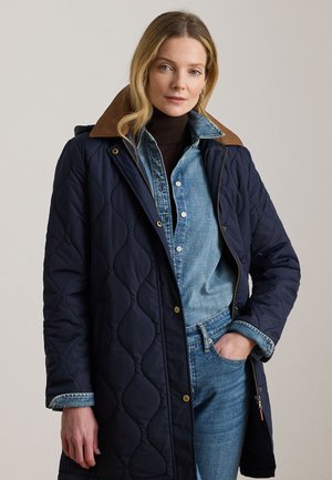 Lauren Ralph Lauren TWILL-TRIM ONION-QUILTED HOODED JACKET - Χειμωνιάτικο παλτό - dark navy