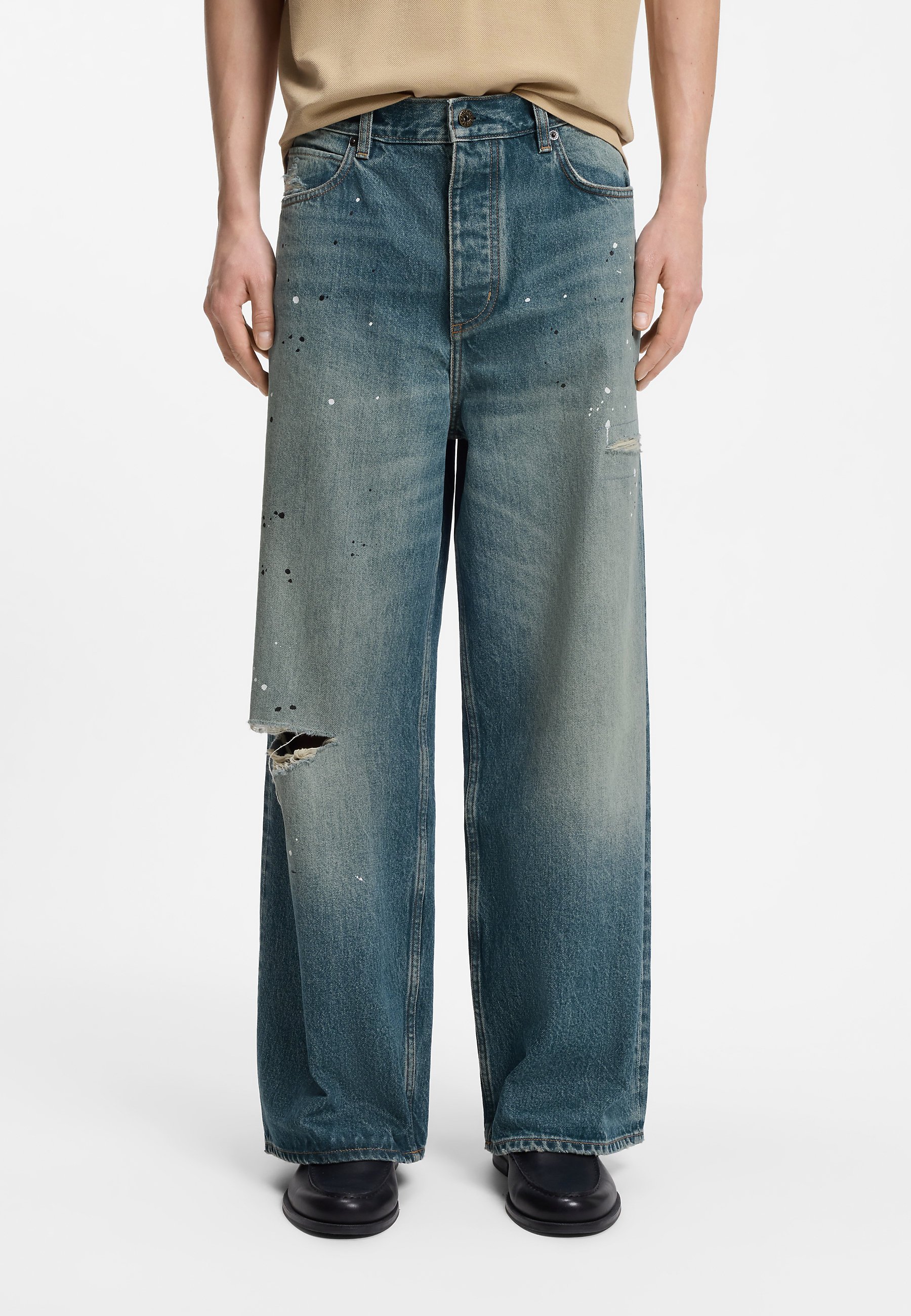 Jaded London LAYERED TRIBAL COLOSSUS - Loose Jeans - blue denim