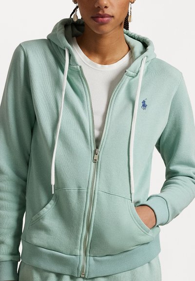 Polo Ralph Lauren ISLAND FLEECE LONG SLEEVE SWEATSHIRT - Camisola com fecho - essex green