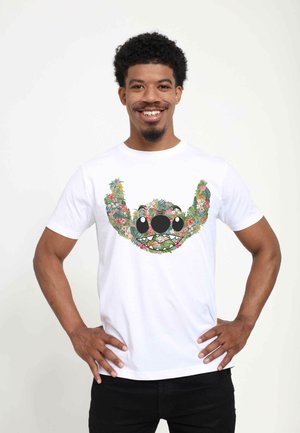 LILO & STITCH STITCH FLORAL UNISEX - T-shirt imprimé - white