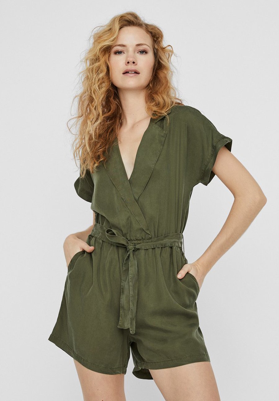 Noisy May NMNATHALIE S/S ENDI BELT PLAYSUIT B - Tuta jumpsuit - olive  night/oliva - Zalando.it