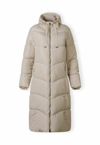 LONG QUILTED AND HOODED - Veste d'hiver - stone