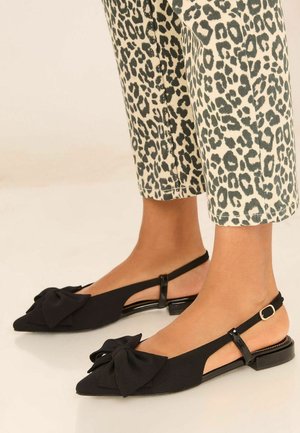 REGULAR FIT BOW - Ballerine sling - black