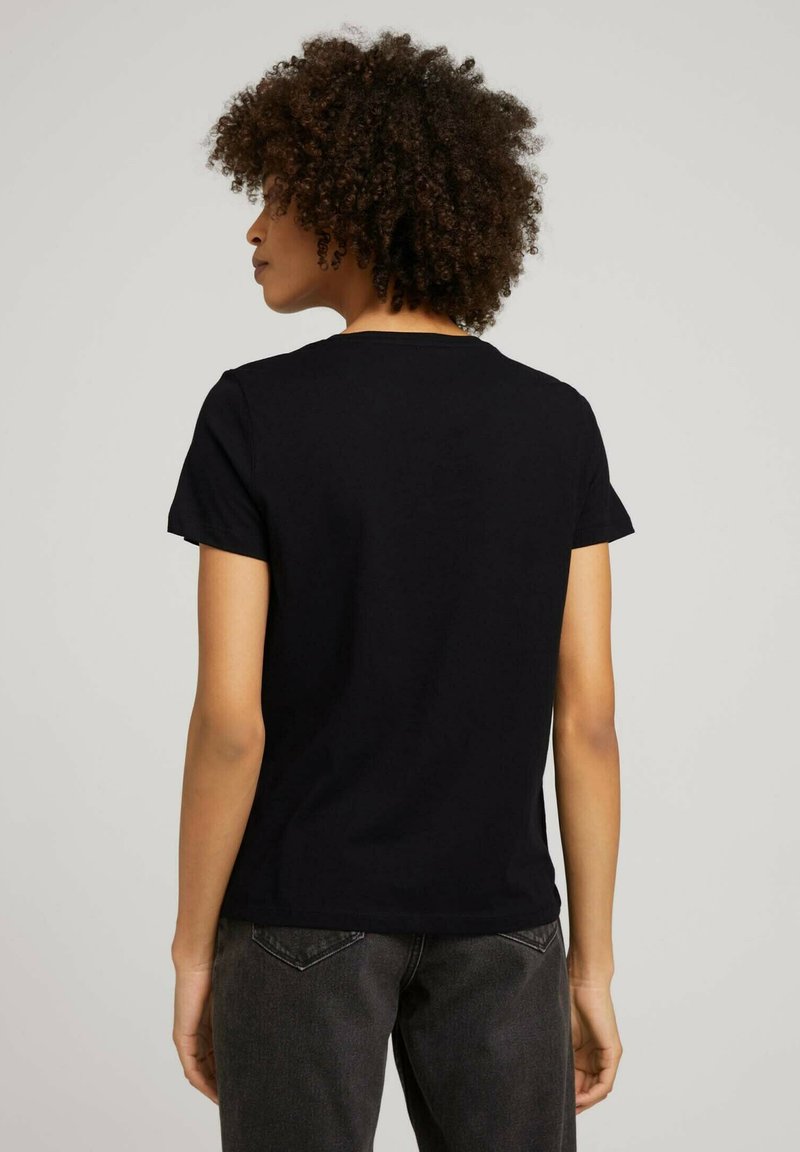 Damen T-Shirts | TOM TAILOR T-Shirt print deep black/schwarz - ZV30480 Damen T-Shirts | TOM TAILOR T-Shirt print deep black/schwarz - ZV30480