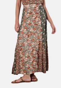 Apricot FLORAL - A-Linien-Rock - khaki