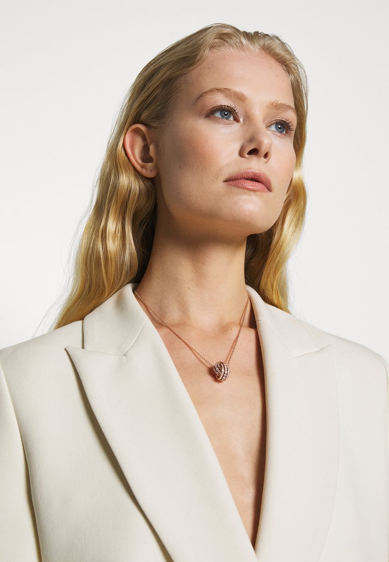Swarovski FURTHER PENDANT DOUBLE - Necklace - white/rose gold 